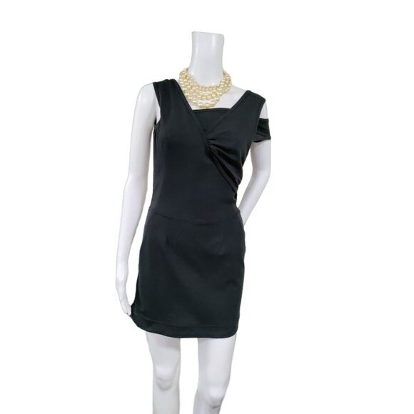 NWT IRO Womens Asymmetrical Strappy Bodycon Jersey Dress Black Size 0/XS - Picture 1 of 12